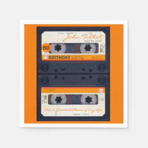 Oranje Retro Audiotape 50e verjaardag PPN Servet