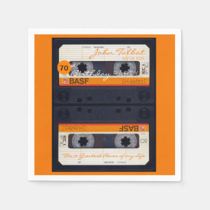 Oranje Retro Audiotape 70e verjaardag PPN Servet