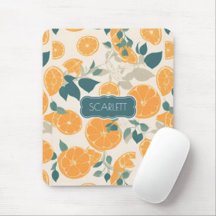 Oranje Retro Kleurrijke Gepersonaliseerde Patroon Muismat