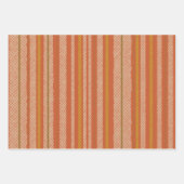 Oranje Retro Mesh Stripes Inpakpapier Vel (Voorkant 2)