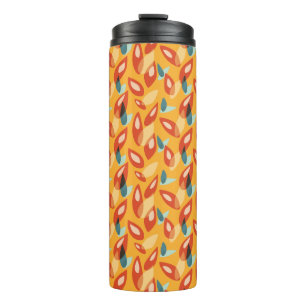 Oranje retro modern design - jaren 70 stijl geomet thermosbeker