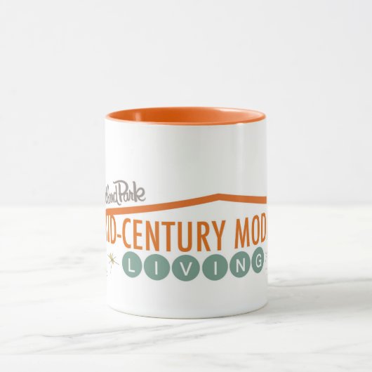 Oranje retro modern mok (Midden)