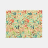 Oranje retro paddenstoel fleece deken (Voorkant (Horizontaal))