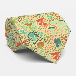 Oranje retro paddenstoel stropdas