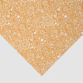 Oranje Retro Paisley Tissuepapier (Detail)
