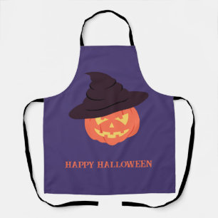 Oranje Retro Pompoen Halloween Schort -