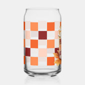 Oranje Retro Pompoen Spice Latte Thanksgiving Blikvorm Glas (Voorkant)