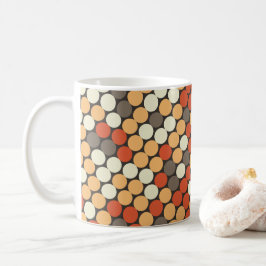 Oranje retro stippen koffiemok