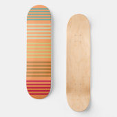 Oranje retro strepen skateboard (Voorkant)