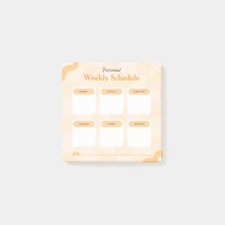 Oranje Retro Style Persoonlijke Wekelijkse Planner Post-it® Notes