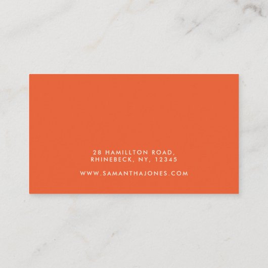 Oranje retro vet plezier visitekaartje (Achterkant)