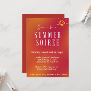 Oranje Retro Zonsondergang Gradiënt Zomer Soirée F Kaart