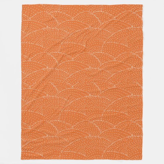 Oranje retrorgeometrisch lijnpatroon Fleece Deken (Voorkant)