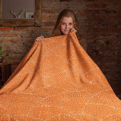 Oranje retrorgeometrisch lijnpatroon Fleece Deken