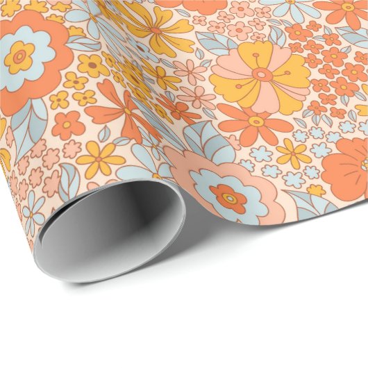 Oranje retrorventilator cadeaupapier (Rol Hoek)