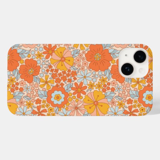 Oranje retrorventilator Case-Mate iPhone case (Achterkant (horizontaal))