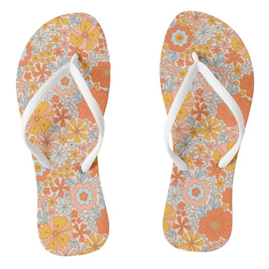 Oranje retrorventilator teenslippers (Voetbed)