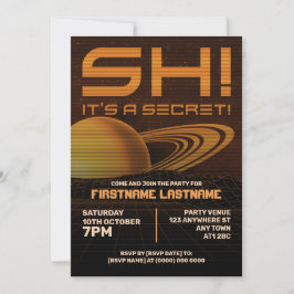 Oranje Retrowave Verrassingsverjaardagsfeest Uitno Kaart