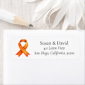 Oranje Ribbon Awareness Support & Cause Etiket (Insitu)