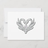 Oranje ribbon Silver Swans Bachelorette Party Kaart (Achterkant)