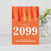 Oranje rij Tassels Foto Afstuderen Uitnodiging (Staand voorkant)