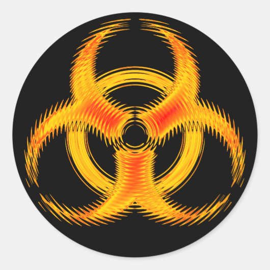 Oranje rimpelsymbool ronde sticker (Voorkant)