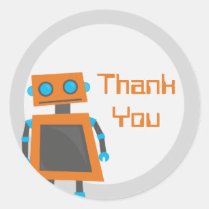 Oranje robot dank u Stickers