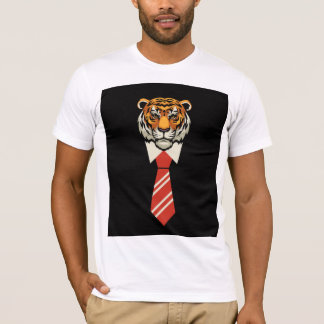 Oranje Rode Beige Kleurrijke Tiger Mannen T-shirt