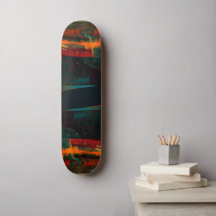Oranje Rode Blauwe Abstracte Kunst Skateboard