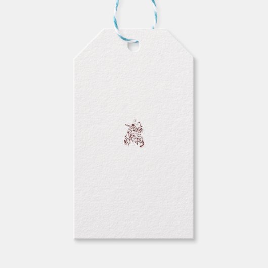 Oranje Rode decoratieve ontwerp Cadeaulabel (Voorkant)