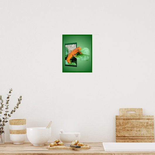 Oranje rode EFT salamander uit Lijst kunst Poster (Keuken)