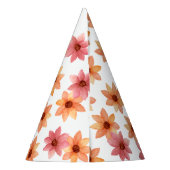 Oranje rode herfstbloem wit Verjaardag Feesthoedjes (Achterkant)