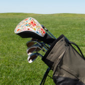Oranje rode kleurrijke roos bloemenzomer golfheadcover (Insitu)