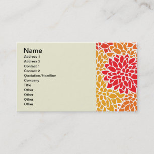 Oranje rode kleurrijke Vintage 60s Bloem Visitekaartje