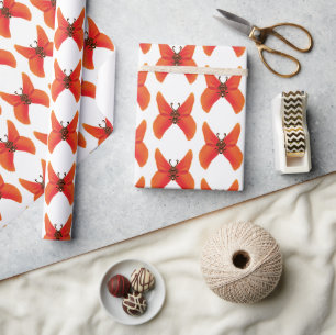 Oranje rode maffiakoorten met Jouw naam Cadeaupapier