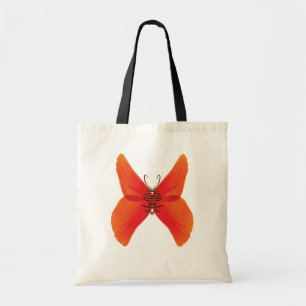 Oranje rode papavervlinder met Jouw naam Tote Bag