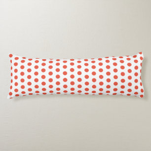 Oranje Rode Polka Dots Wit Custom Kleuren Schattig Lichaamskussen