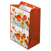 Oranje Rode Poppy Flower Pattern Waterverf Medium Cadeauzakje (Achterkant Gekanteld)