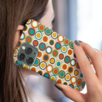 Oranje rode turquoise funky cirkels midden eeuw