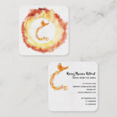 *~* Oranje rode vlam Phoenix Ring of Fire White Vierkante Visitekaartje (Voorkant / Achterkant)