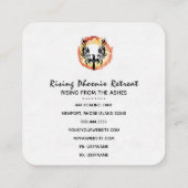 ** Oranje Rode Vlammen Zwarte Phoenix Ring van Vuu Vierkante Visitekaartje (Achterkant)