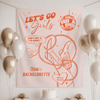 Oranje Rodeo Bachelorette Feest Nash Bach Tapijt Wandkleed