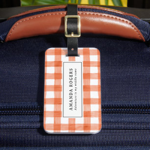Oranje Roest Waterverf Buffalo Schotland Modern Bagagelabel