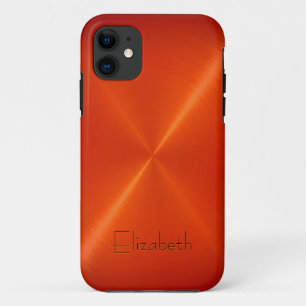 Oranje Roestvrij staal Metaalkijk iPhone 11 Hoesje