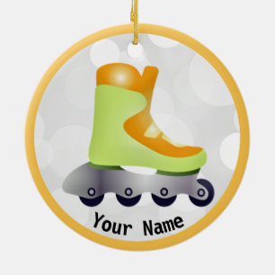 Oranje rolblade Schaats Design Ceramic Ornament