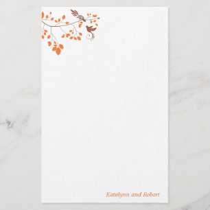 Oranje Romance bruiloft Briefpapier