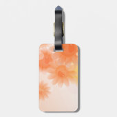 Oranje romantische bloemen bagagelabel (Achterkant verticaal)