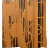 Oranje rondcirkels douchegordijn (Voorkant)