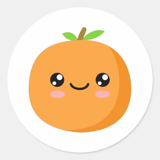 Oranje Ronde Sticker (Voorkant)