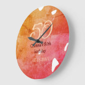 Oranje rood 50 verjaardagsverjaardag Naam toevoege Grote Klok (Hoek)